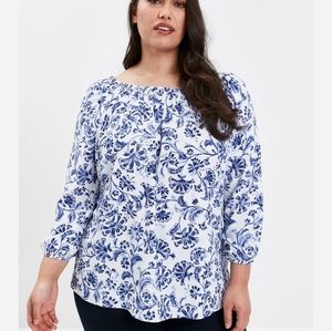 Evans blue and white floral tunic 16